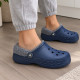 Чоловічі зимові утепленні Crocs Baya Lined Clog Fuzz-Strap Navy/Bright Grey