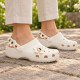 Женские Crocs Classic Metallic Blooms Clog White с цветочками