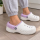 Жіночі зимові утепленні Crocs Baya Lined Clog Fuzz-Strap Clogs White