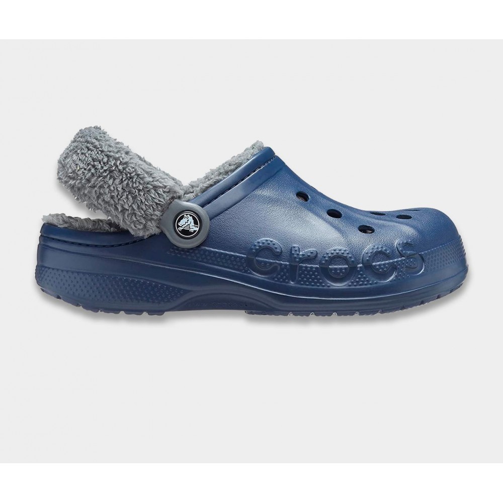 Мужские зимние утепленные Crocs Baya Lined Clog Fuzz-Strap Navy